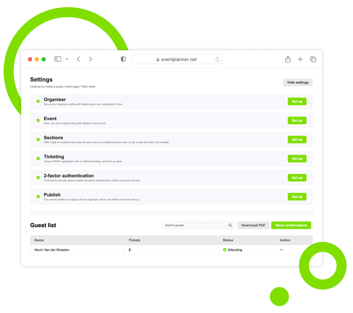 Interactive event ticketing dashboard showing ticket management interface.